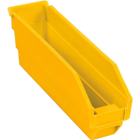 Global Industrial Shelf Storage Bin, Polypropylene, Yellow, 4 in H, 2-3/4 in W 184836YL